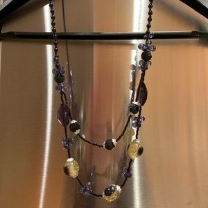 New Black Beaded Statement Necklace Costume Chunky